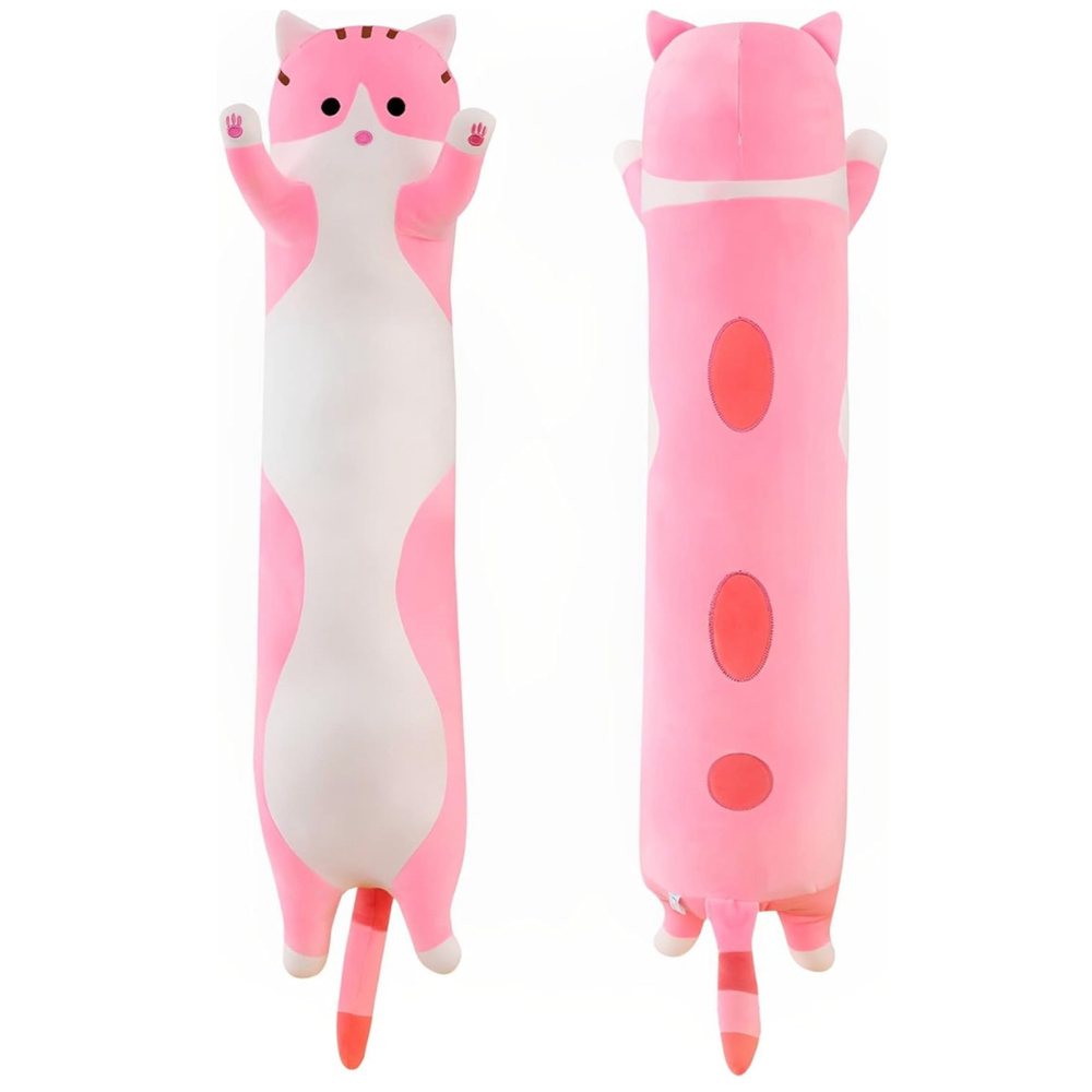Pink Cat Plush Pillow Stuffed Kitten 90cm